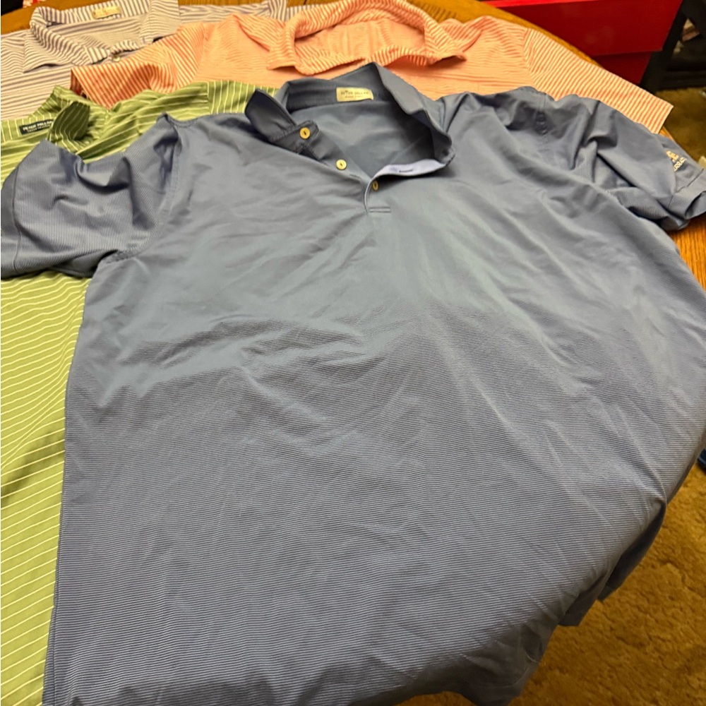 Lot of 4 Peter Millar Men's Polo Shirt Set - Blue, Green, Pink, White - Picture 2 of 12